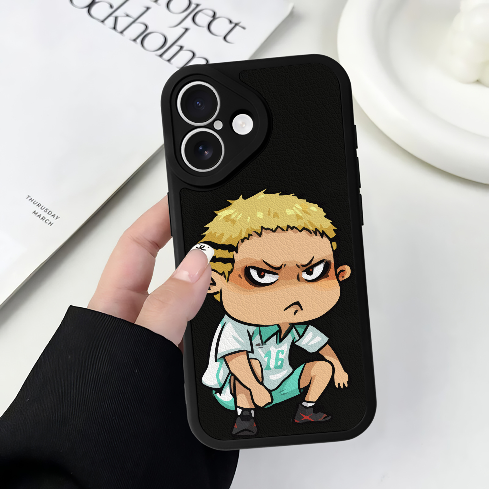 （画像用） ハイキュー!! Haikyu!! 【iPhone 16シリーズ対応】シリコンスマホケース（レザー調） 材質：シリコン